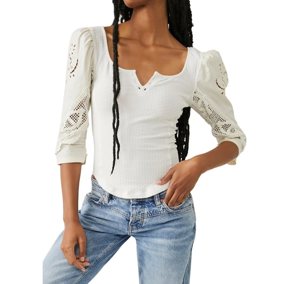Free People Tops - New Free People Brunch Date Puff Sleeve Top in Size XS